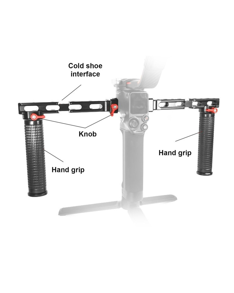 Stabilizer Dual Handle Grip Extended Light Monitor Bracket Stand For RS2/RSC2/RS3/R3