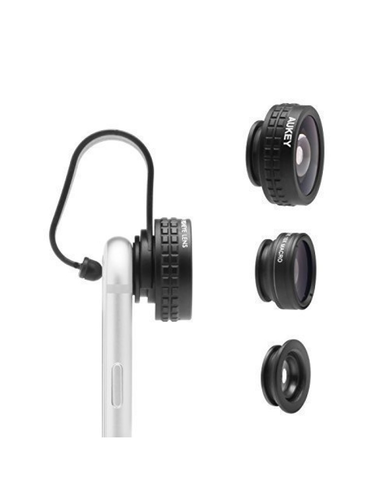 AUKEY 3 IN 1 WIDE ANGLE MACRO FISHEYE PHONE LENS