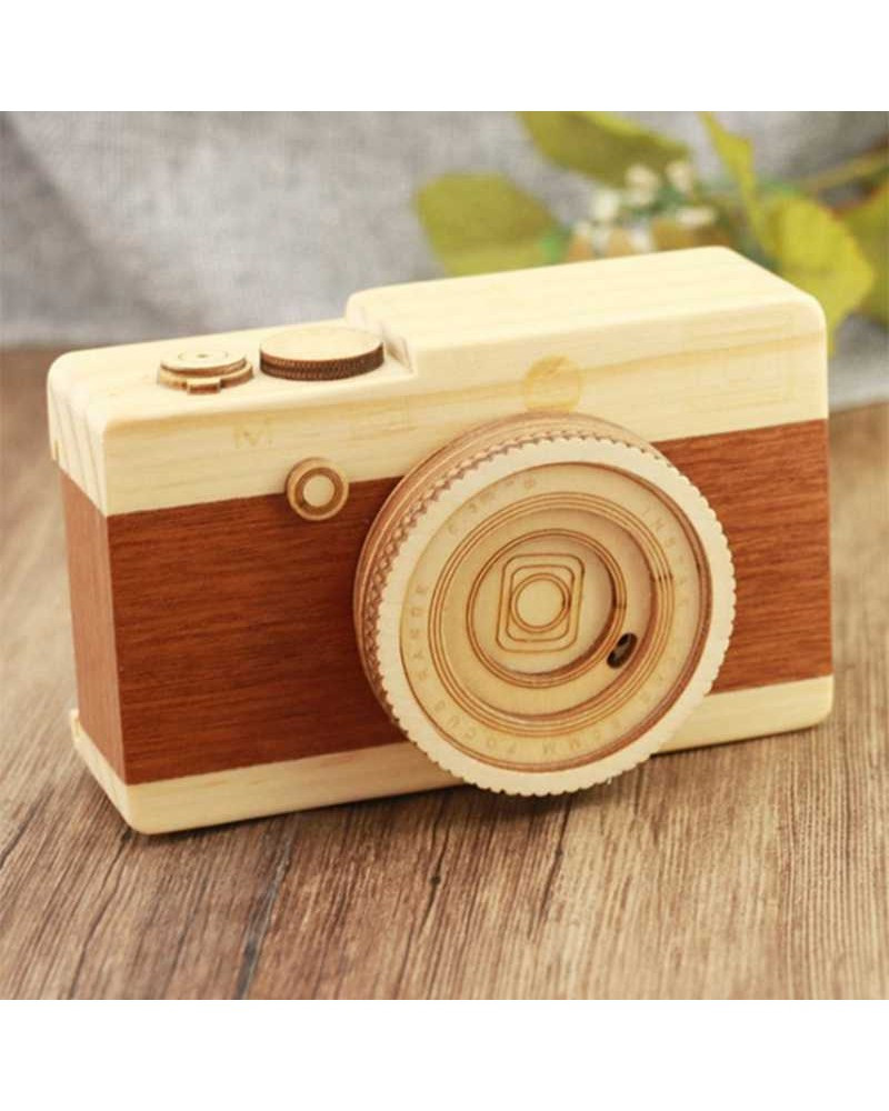 JEYL Wooden Music Box Camera Model