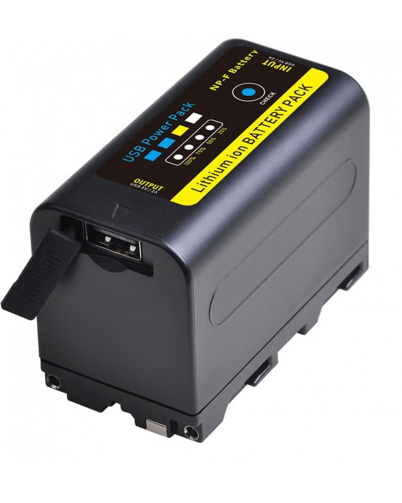 BATTERY 6400mAh NP-F750 NP-F770 LED Power Indicator Battery with Type C Port
