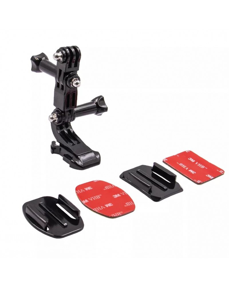 Front Side Helmet Accessories Set J-shaped Buckle Base Support Mount for GoPro