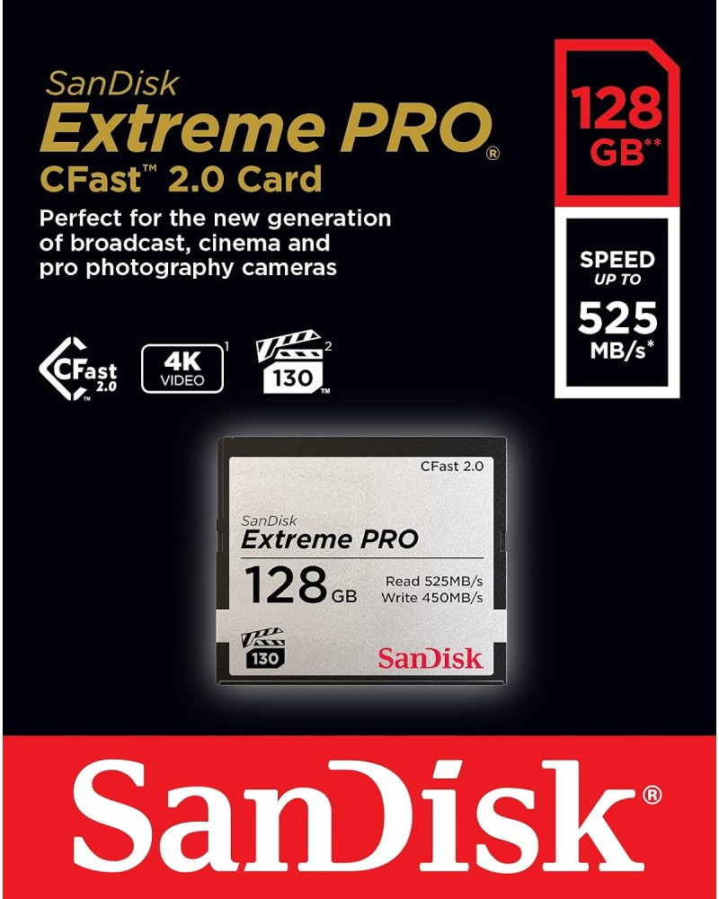 SanDisk 128GB Extreme PRO CFast 2.0 Memory Card