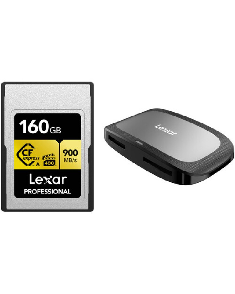 Lexar 160GB Professional CFexpress Type A Card GOLD Series with Card Reader