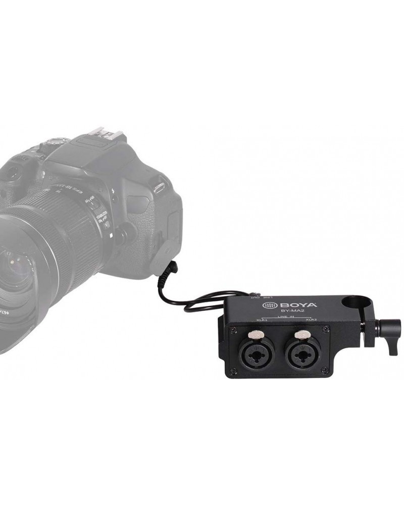 BOYA by-MA2 Dual-Channel XLR Audio Mixer with 6.35mm Input 3.5mm Jack