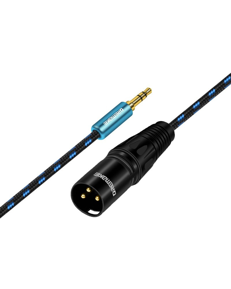 Braided 3.5mm (1/8 Inch) Male to XLR 3-Pin Male Stereo Audio Cable 1.5M